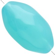 Caribbean blue - 30x18 mm irregular hammered olive bead in translucent resin - Caribbean Blue x1 30x18 mm irregular hammered olive bead in translucent resin - Caribbean Blue x1