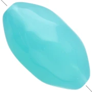 30x18 mm irregular hammered olive bead in translucent resin - Caribbean Blue x1
