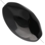 Black - Hammered irregular olive bead 30x18 mm in opaque resin - Black x1 Hammered irregular olive bead 30x18 mm in opaque resin - Black x1