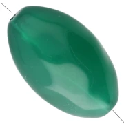 Hammered irregular olive bead 30x18 mm in translucent resin - Jade x1