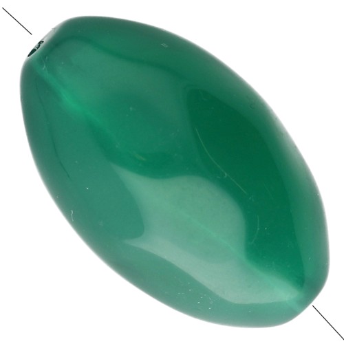 Hammered irregular olive bead 30x18 mm in translucent resin - Jade x1