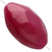 Hammered irregular olive bead 30x18 mm in translucent resin - Fuchsia x1