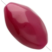 Hammered irregular olive bead 30x18 mm in translucent resin - Fuchsia x1