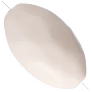 Hammered irregular olive bead 30x18 mm in opaque resin - Blanc de Lin x1