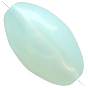 Watergreen - Hammered irregular olive bead 24x15 mm in translucent resin - Water green x1 Hammered irregular olive bead 24x15 mm in translucent resin - Water green x1