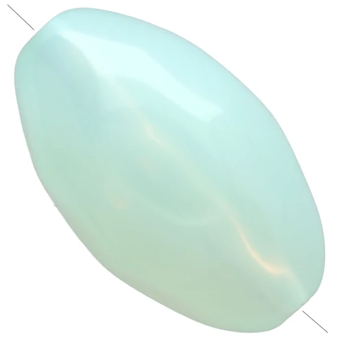 Hammered irregular olive bead 24x15 mm in translucent resin - Water green x1