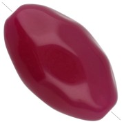 Hammered irregular olive bead 24x15 mm in translucent resin - Fuchsia x1