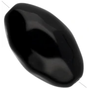 Hammered irregular olive bead 24x15 mm in opaque resin - Black x1