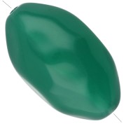 Hammered irregular olive bead 24x15 mm in translucent resin - Jade x1