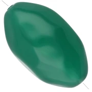 Hammered irregular olive bead 24x15 mm in translucent resin - Jade x1
