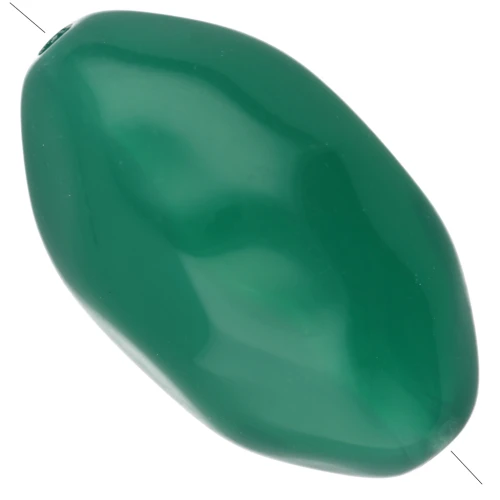 Hammered irregular olive bead 24x15 mm in translucent resin - Jade x1