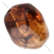 25x20 mm irregular bead in transparent resin - Marbled amber x1