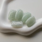 Striated rectangle bead 25x17 mm in resin - Grey green with gold glitter x1