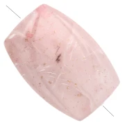 Striated rectangle bead 25x17 mm in resin - Pale pink glitter gold x1