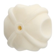 16 mm rondelle beads in opaque resin - Ivory x4