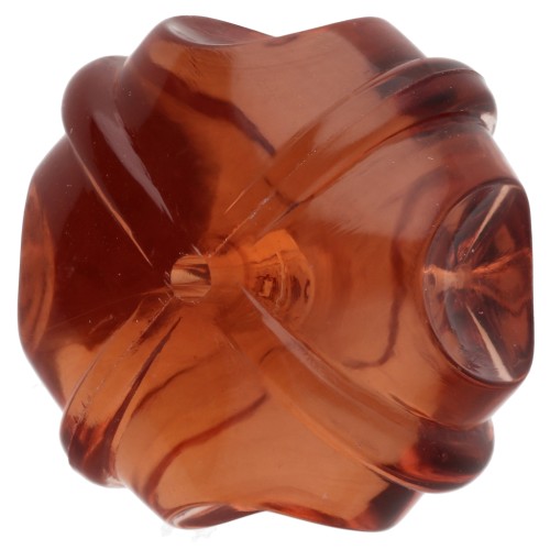 Rondelle beads worked 18 mm in transparent resin - Topaz x1