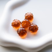 Rondelle beads worked 18 mm in transparent resin - Topaz x1