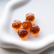 Rondelle beads worked 18 mm in transparent resin - Topaz x1