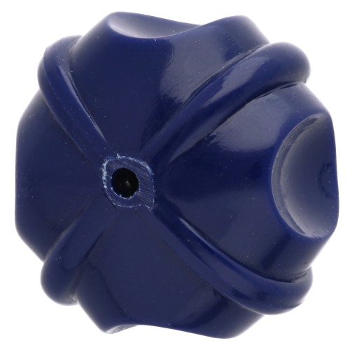 Rondelle beads worked 18 mm opaque resin - Dark blue x1