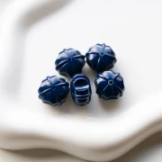 Rondelle beads worked 18 mm opaque resin - Dark blue x1