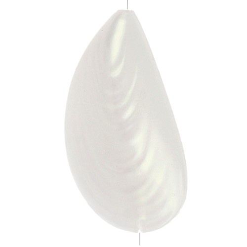 Pearl mold 34x18.5 mm in resin - Iridescent white x1