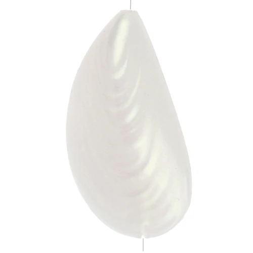 Pearl mold 34x18.5 mm in resin - Iridescent white x1
