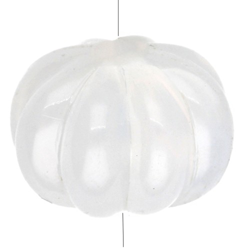 11 mm translucent resin pumpkin bead - White opal x6