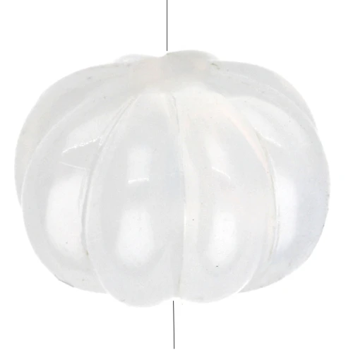 11 mm translucent resin pumpkin bead - White opal x6