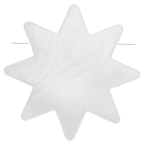 28 mm opaque resin sunbead - White marbled matte effect x1