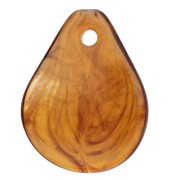 Curved flower petals 14x10.5 mm in resin - Marbled amber x8