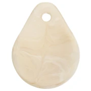 Curved flower petals 14x10.5 mm in resin - Cream marbled x8