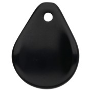 Curved flower petals 14x10.5 mm in resin - Black x8