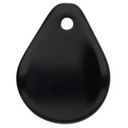 Curved flower petals 14x10.5 mm in resin - Black x8