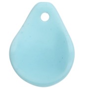Curved flower petals 14x10.5 mm in resin - Pastel blue x8