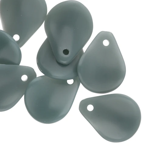 14x10.5 mm curved flower petals in resin - Celadon x8