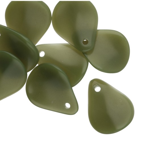 14x10.5 mm curved flower petal beads in resin - Khaki x8