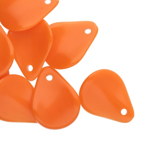 Curved flower petals 14x10.5 mm in resin - Orange x8