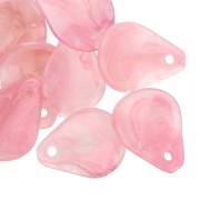 Curved flower petals 14x10.5 mm in resin - Rose marbled x8