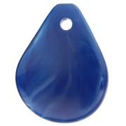 Curved flower petals 14x10.5 mm in resin - Navy blue marbled x8