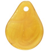 Curved flower petals 14x10.5 mm in resin - Honey yellow marbled x8