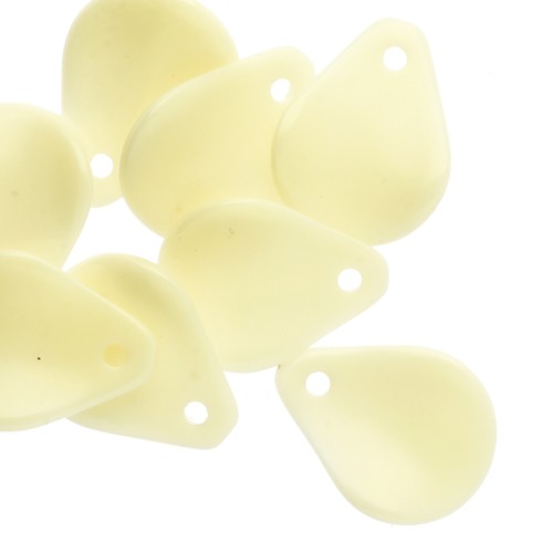 Curved flower petals 14x10.5 mm in resin - Pale yellow x8