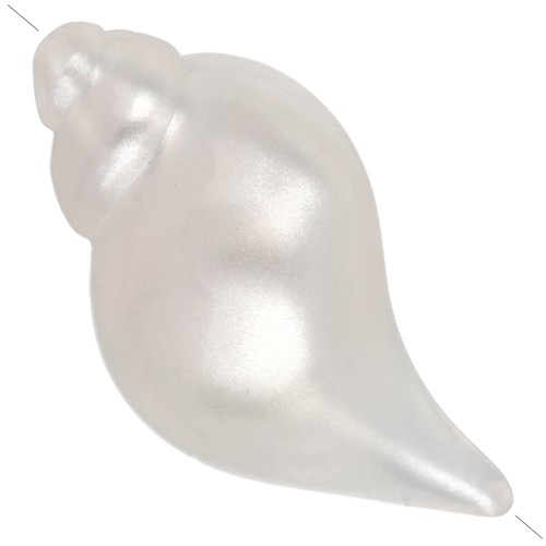 27x15 mm opaque resin shell bead - Pearlescent white x1