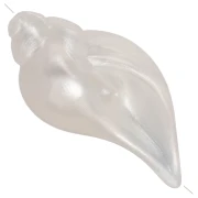 27x15 mm opaque resin shell bead - Pearlescent white x1