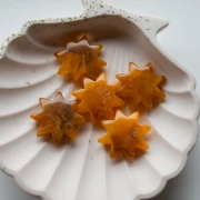 28 mm translucent resin sun bead - Marbled apricot x1