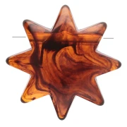 28 mm sun-shaped bead made of clear resin - Marbled amber x1