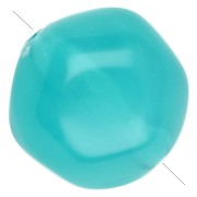 15 mm irregular round beads made of translucent resin - Caribbean Blue (4 pieces)