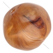15 mm irregular round beads made of translucent resin - Marbled apricot x4