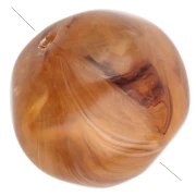 15 mm irregular round beads made of translucent resin - Marbled apricot x4