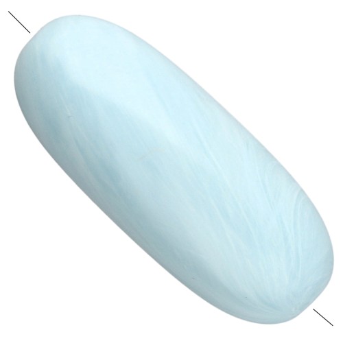 34x14 mm olive-colored opaque resin bead - Marbled baby blue x1
