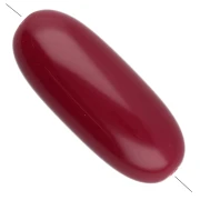 34x14 mm olive bead in opaque resin - Burgundy x1